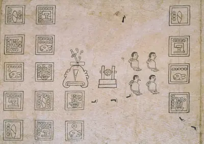 fragmento tira de la peregrinación azteca